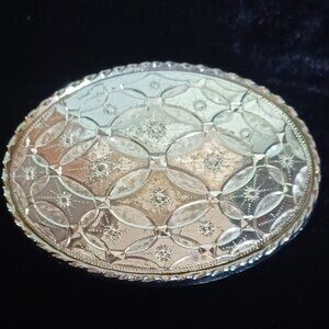 USA Large Western Silver Tone Metal  Buckle